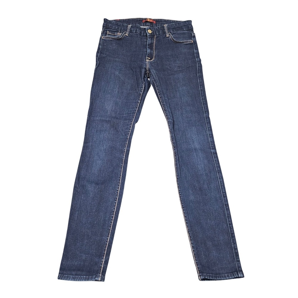 7 For All Mankind Skinny Jeans Womens 28 Blue Dark Wash Denim Slim Casual‎